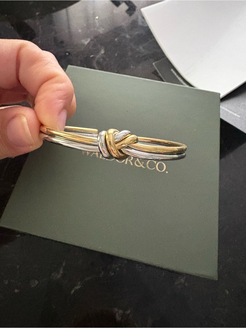 Knot-Accent Two-Tone Bracelet - Waldor & Co.